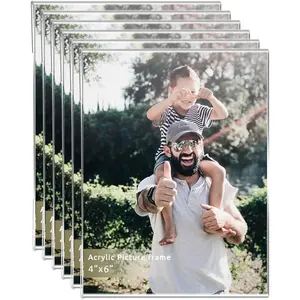 Clear Acrylic Photo Picture Frames Display Picture,Wall Mounting Clear for Home,School,office
