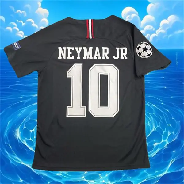 18 19 Away Black Neymar 10 Short Sleeve Soccer Jersey