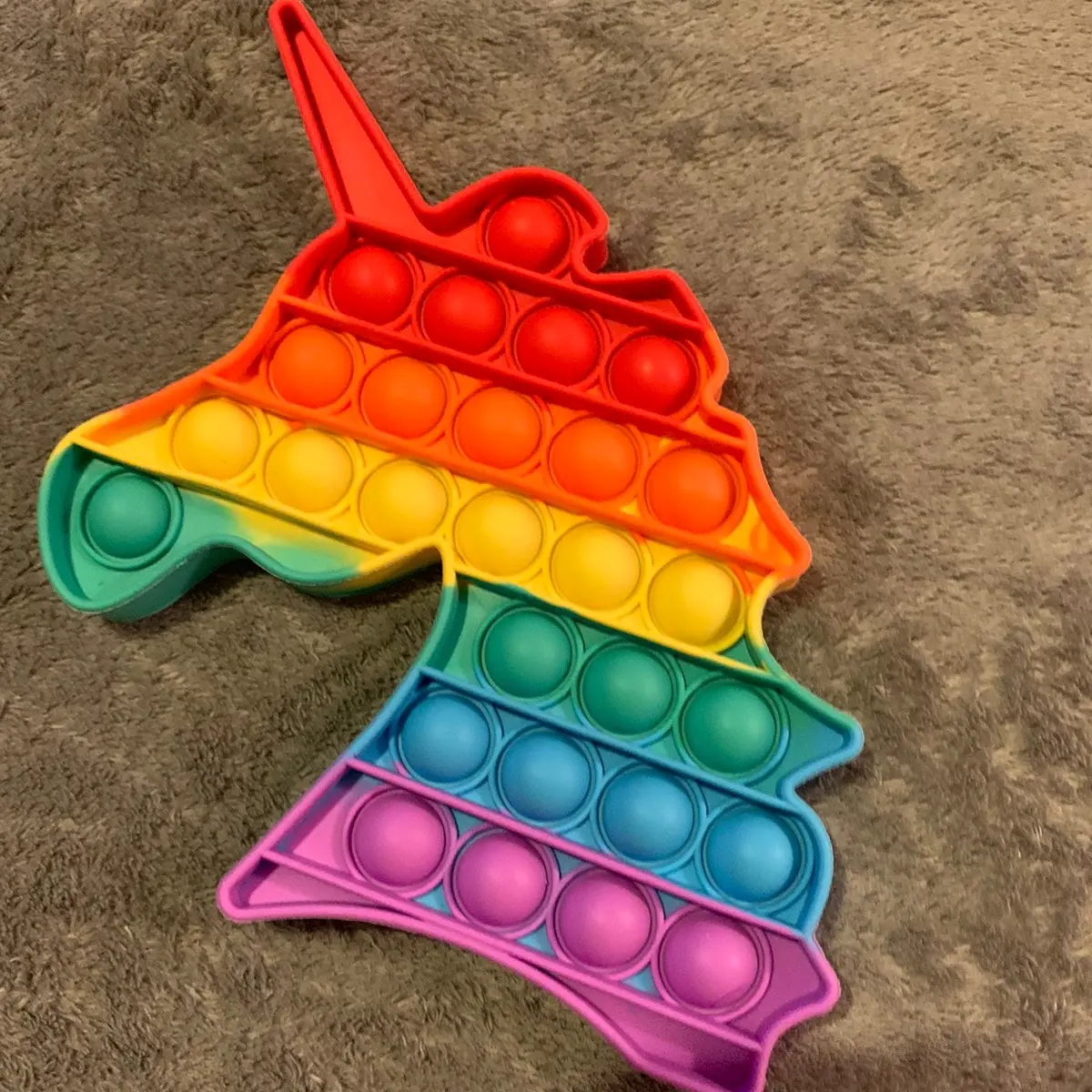 Pop It Rainbow Unicorn Fidget Toy with Popping Sounds Push Bubble Sensory Toys Stress & Anxiety Relief