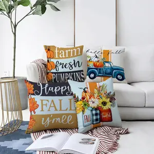 Festive Pumpkin - Themed Throw Pillow Cover, Size 45cm, Multi - Color, Soft Fabric, Suitable for Home Decoration, Adds a Touch of Autumn Charm to Your Living Space