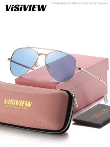 VISIVIEW 1 Piece Unisex Full Frame Sunglasses，Polarized Aviator Frame Sunglassess UV400 ,Classic Frames, Defining Style