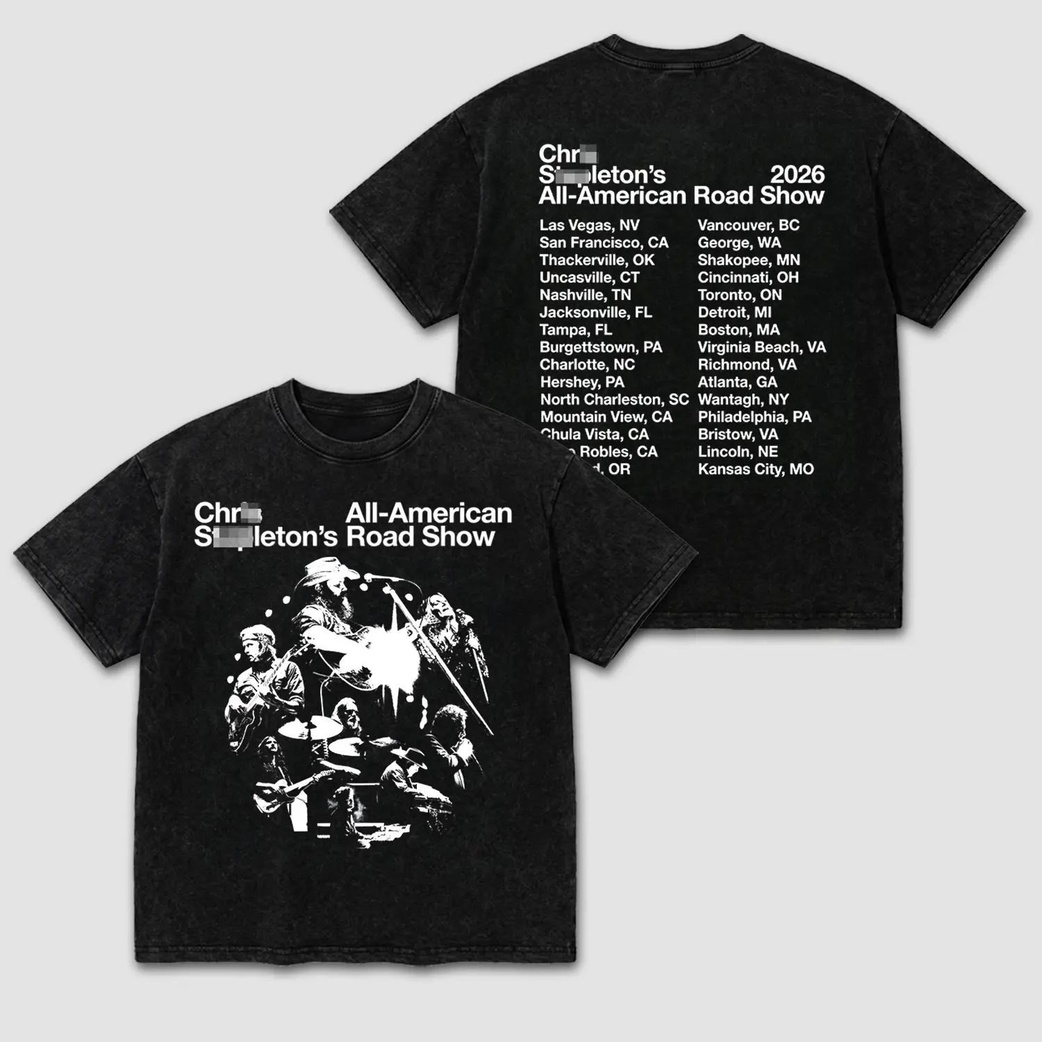 Concert Chris 2026 Vintage Shirt, Stapleton All-American Road Show Tour Country Tee, Heavyweight Washed Black Oversized Apparel, 90s Bootleg Tennessee Whiskey Lyrics Graphic Top, Western Outlaw Stadium Merchandise Gift