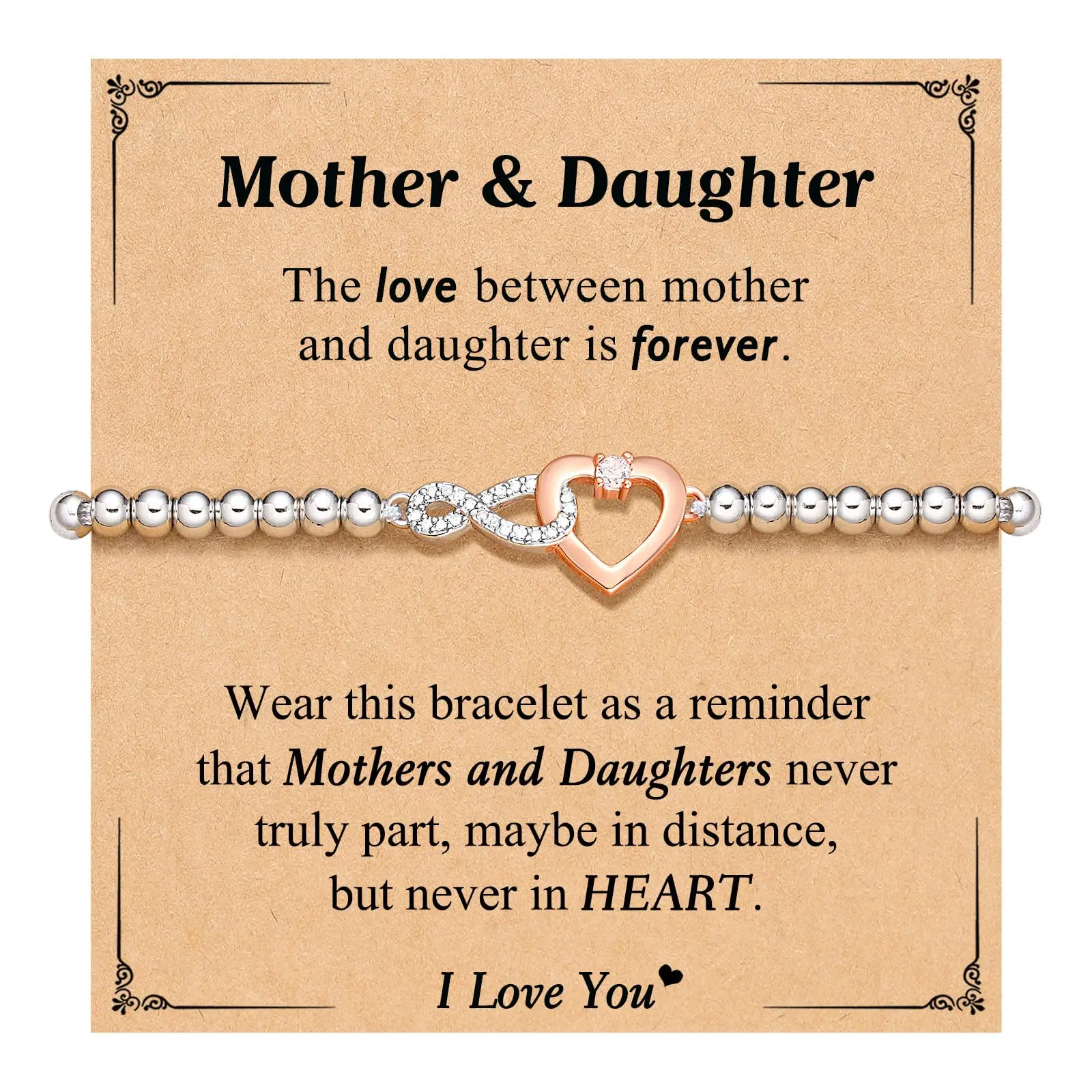 Mother Daughter Gifts, Mum Gifts from Daughter, Bracelet for Mother's Day Birthday Thanksgiving Christmas Gifts
