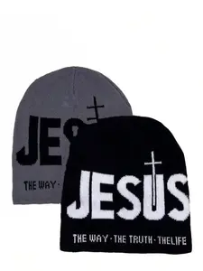 Women's Knitted Jesus Hat Religious Hat Y2K Fall Winter Fashion, Individual Style, Snug Fit, Warm Comfortable, Ideal for Daily Wear, Casual Outings, Travel, and Parties, Knit Beanie, Fitted Hat, Faith Cap