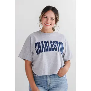 Heather Grey Charleston Cropped Tee