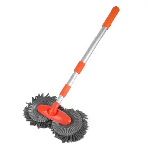 Auto Supplies Three-Section Telescopic Double Brush Head Auto Accessories Car Wash Mop Rotating Roof Window Cleaning Maintenance