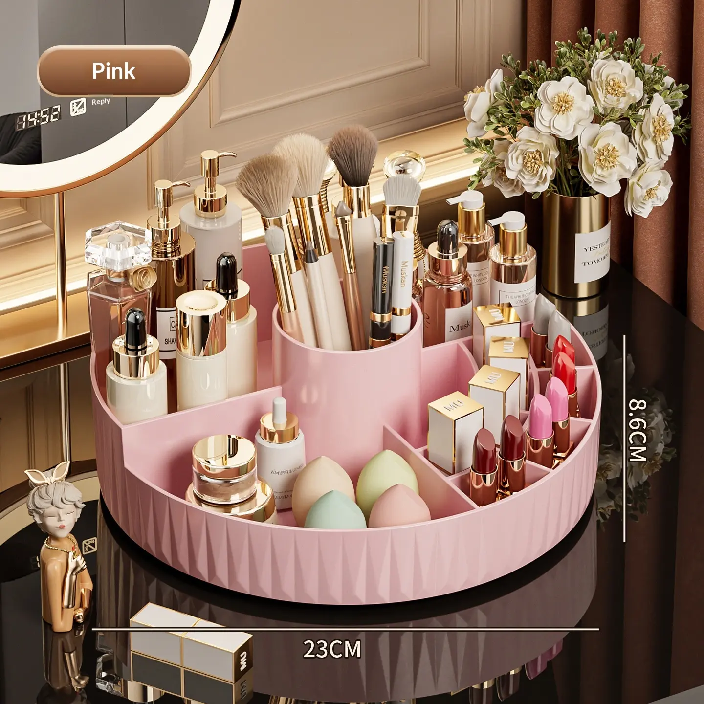 Desktop Rotating Cosmetic Organizer For Home Dressing Tables