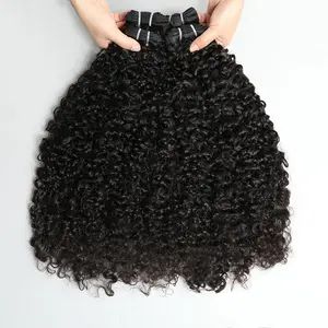 BELE Hair Burmese Curly Human Bundles 12A Grade Remy Human Hair Extensions 1/3/4 Bundles Wholesale Deal Deep Hair Quick Weave Hair Bundles 100% Real Human Hair Extensions Natural Black Color For Women