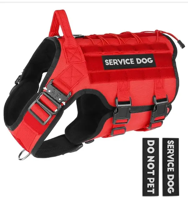PETNANNY Tactical Dog Harness - Service Dog Harness Emotional Support Dog Vest for Medium Large Dogs, No Pull ESA Dog Vest with Hook & Loop, Working Molle Vest for Training Huntin