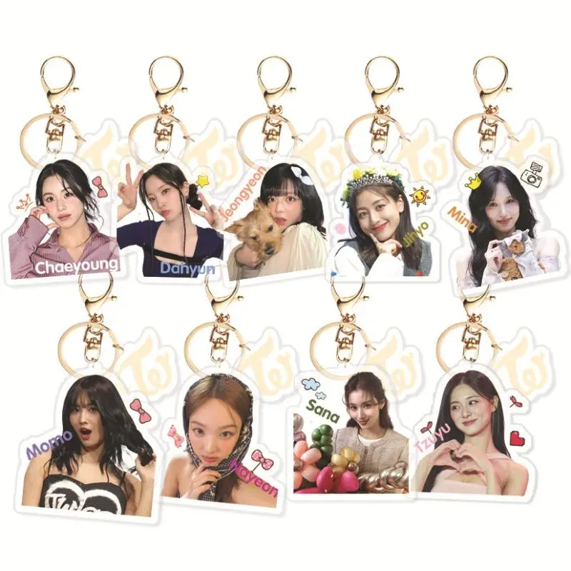 KPOP TWO 2024 Merch Keychain for Women Men Kawaii Fashion Acrylic Key Ring Holder Gifts Car Bag Charm Accessories