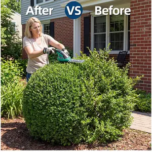 Cordless Hedge Trimmer -Small Garden 2 in 1 Handheld 7.2V Electric Grass Shears/Grass Cutter Rechargeable Lithium-Ion 2.0 Ah Battery and Type-C Cable Included Shrubbery Trimmer