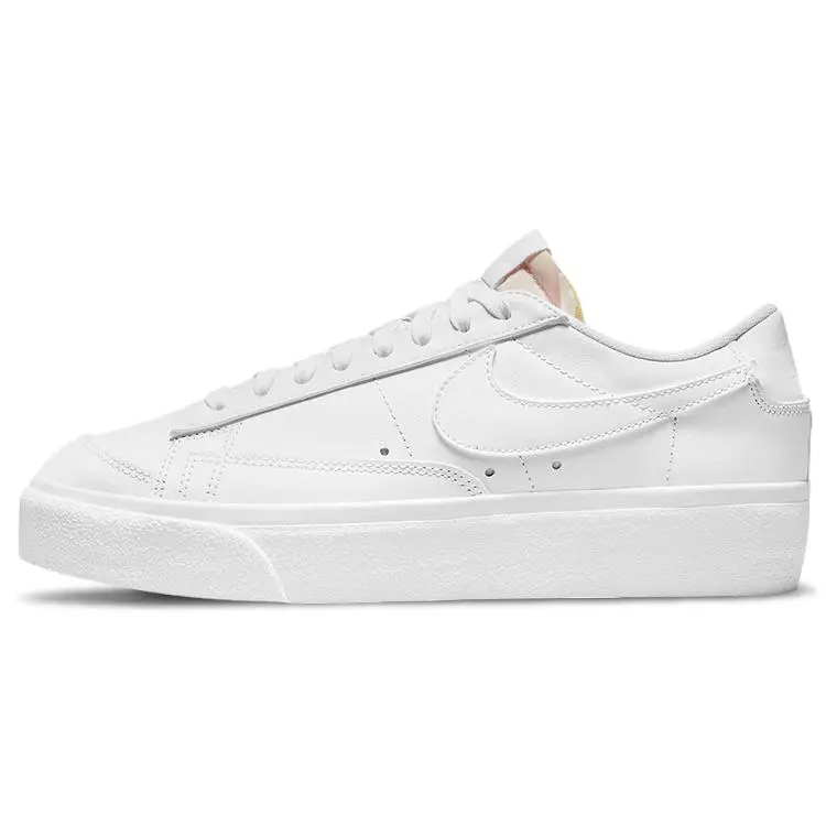 Women's Nike Blazer Low Platform Triple White Laces Casual Trainers
