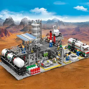 Chemical Plant 3-in-1 Building Blocks Set, Industrial Scene Bricks Kit, Educational & Collectible, Highly Detailed with Multiple Modules, Ideal for STEM Learning & Desk Decoration