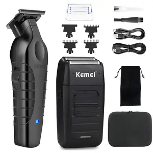 Kemei Professional Hair Clipper, Cordless Rechargeable Clippers, 1 Box Rechargeable Cordless Hair Trimmer & Accessories, Hair Cutting Kit for Men, Barber Tool, Gift