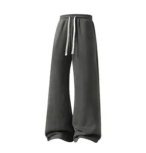 Men's Solid Fashion Sweatpants, Versatile Year-Round Wear Ideal for Autumn and Winter Wide Leg Straight Pants Casual Street Dance Pants Comfortable Winter Home Pants Plus Size Casual Sports Pant with Rivet Design Fashionable and Versatile daily wear pant