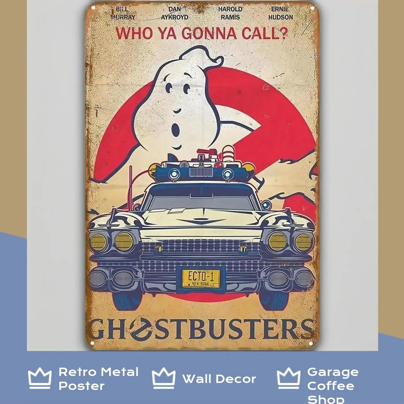 Vintage Ghostbusters Metal Aluminum Poster 20x30cm, Retro Bar & Restaurant Wall Decor, Home Wall Decor, Perfect for Garage Cafe Room Decoration, Decoration Items