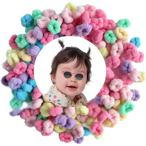 F-HDW06 Baby Hair Ties, Toddler Hair Ties No Damage, 120pcs,Age 0-8,Ponytail Holder for Little Girls Hair Accessories, Elastic Thin Soft Hair Bands No Crease, Mini Hair Scrunchies