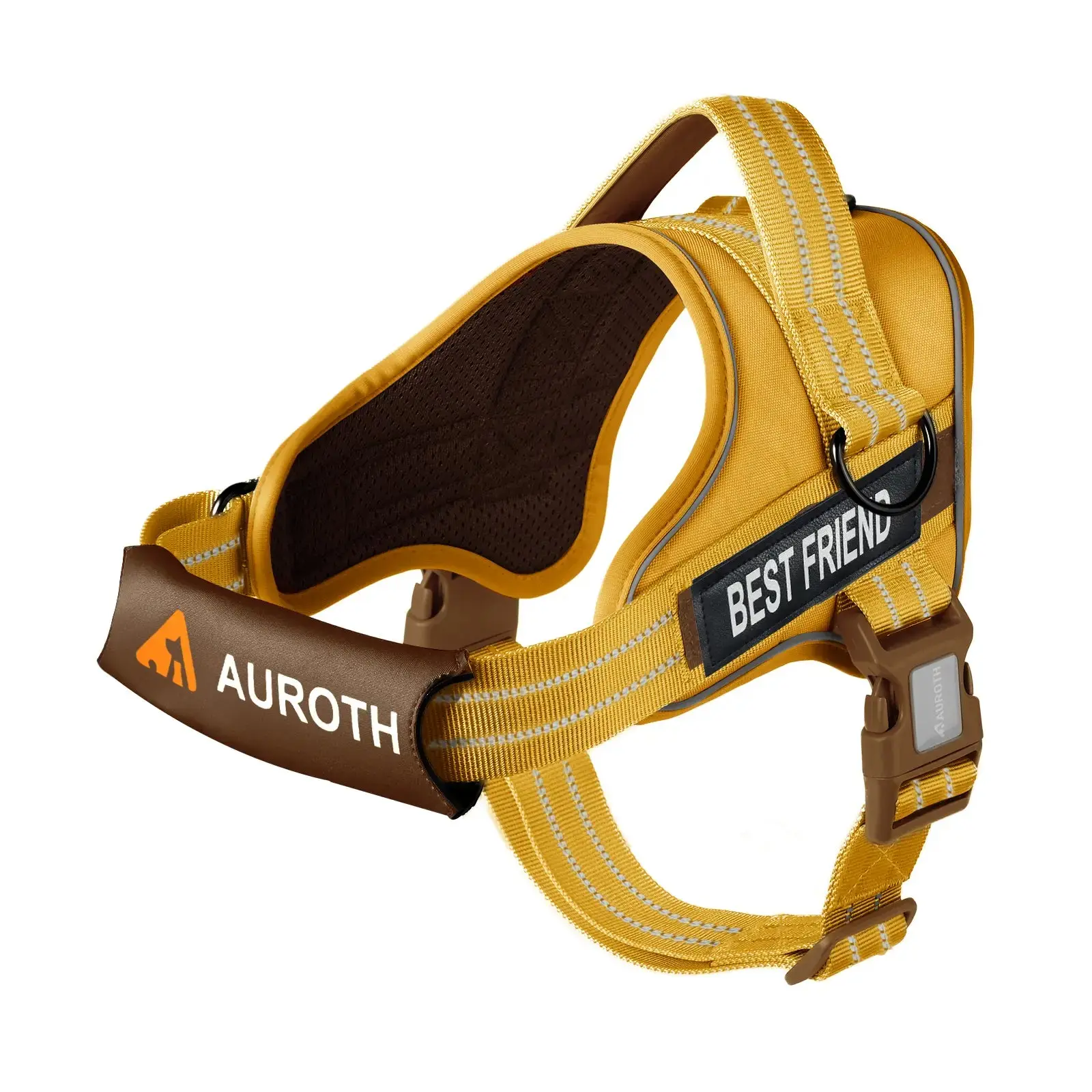 AUROTH No-Pull Nylon Dog Harness - Adjustable Safety Vest with Reflective Strip for Night Visibility, Effortless Walks, Training, All Sizes, Harness Vest Harnesses, Reflective Vest Harnesses