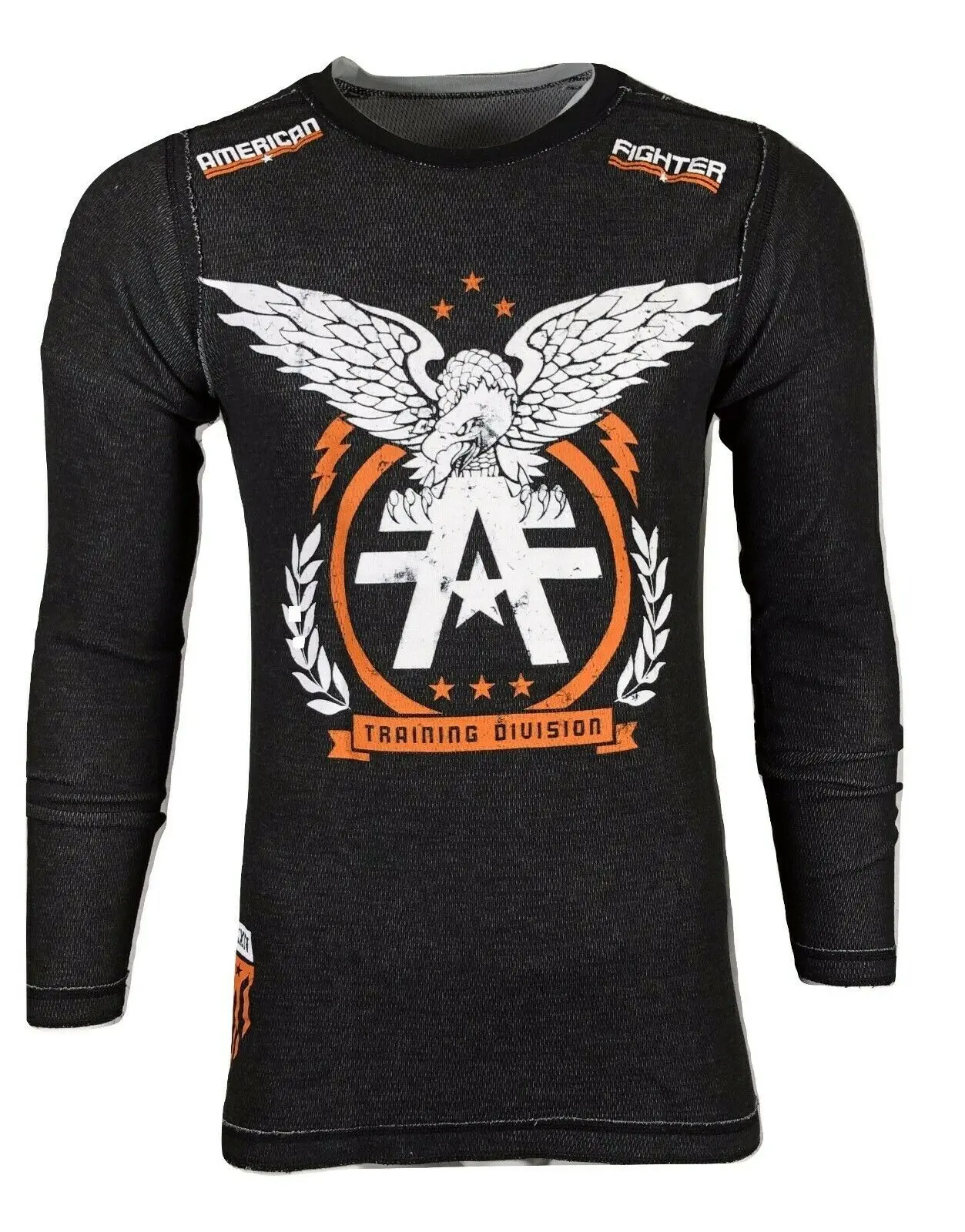 American Fighter Men's Silver Lake Reversible Thermal Shirt with Gothic Front and Back Graphic, 100% Cotton Long Sleeve Round Neck, Crew Neck, Front Back Graphic, Reversible Print