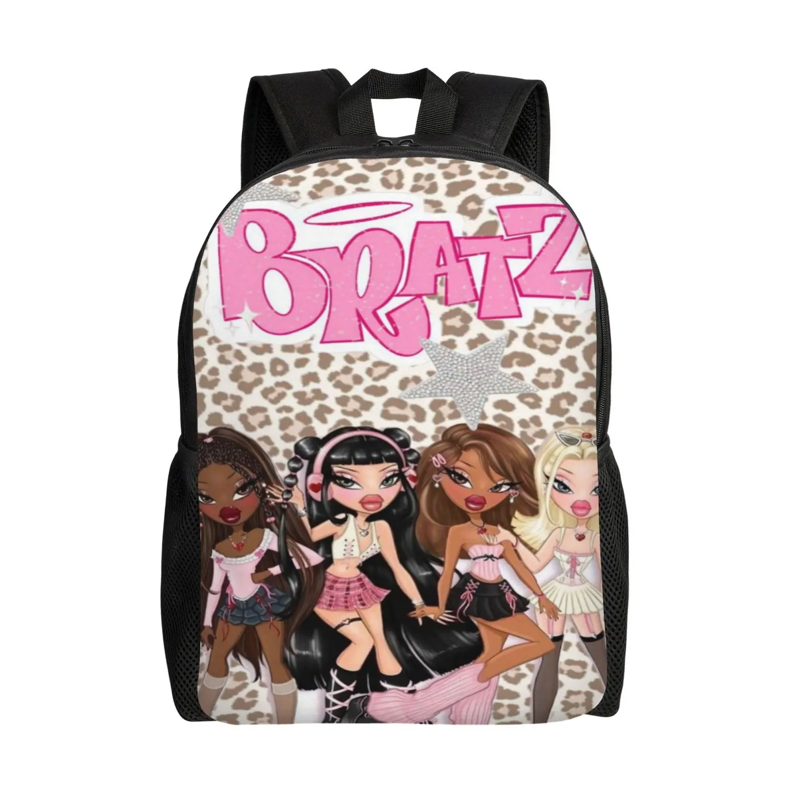 BRATZ Backpack Trendy Print Student School Bag 17 Inch Laptop Travel Rucksack Lightweight Water-Resistant Durable for Boys Girls Men and Women Ideal Gift, Back To School Haul, Zipper, School/Travel