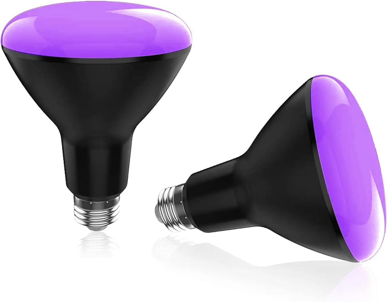 BR30 UV Black Light Bulb - 15W(100w Equivalent) E26 Medium Base, UVA 385-410nm, Blacklight Flood Light Bulbs Perfect for Body Paint, Blacklights Party, Fluorescent Poster, Halloween, Bedroom, 2 Pack