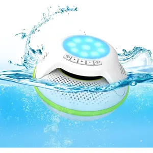 Portable Speakers,Floating Speaker Stereo with IPX7 and Colorful LED Light,10 Meters Range Shower Speaker for Outdoor Pool Hot Tub Gifts (Green and White)
