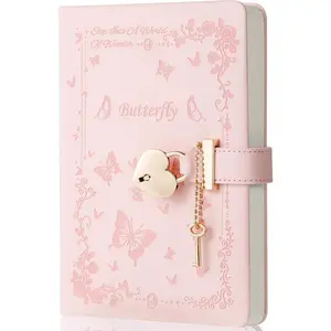 Diary with Lock and Key for Girls Ages 8-12 Journal with Lock for Teen Girls 224 Pages Heart-Shaped Locked Journal for Women, Pink
