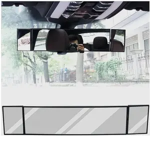 16.4" Rear View Mirror with Baby Mirror,Car Panoramic Rearview Mirrors Extender,Clip on Large Wide Angle Rear View Mirror for Truck Car and SUV (White)