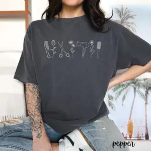 Hairstylist tshirt, Wildflower Hairdresser Tshirt, Hair Therapist, Hairstylist Gift Cosmetologist Grad Gift Cosmetology Shirt