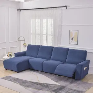 L-Shape Leaf Pattern Sofa Cover Set, Includes Backrest, Seat, Armrests, Soft Comfortable, Universal Fit, Fashion Bedroom Decor, Elastic Sofa Slipcover