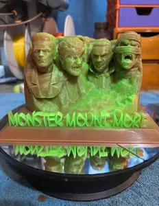 Monster Mount Rushmore Horror Figurine – Frankenstein, Dracula, Werewolf & Mummy Collectible!”