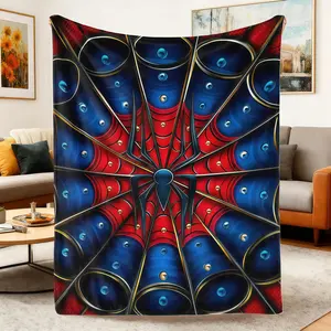Soft Spider Web Flannel Blanket,Lightweight Halloween Throw Blanket for Sofa Bed Couch,Cozy All-Season Blankets,Spooky Home Decor Gift for Family & Friends
