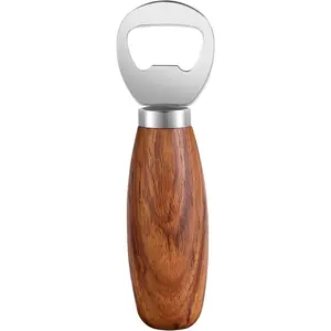 Personalized  Bottle Opener with  Handle, Cute Opener Wooden Handheld for Pop Can Soda Can Bottle Openers Cider Bottle Opener  for Kitchen Party  Restaurant