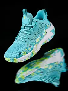 Men's Basketball Shoes with Shock Absorption, Thick Sole Sports Shoes, Trainer Shoes, Mesh Breathable, Non-Stuffy, All- Fashion Sneakers, Outdoor Sneakers, Stylish Basketball Shoes