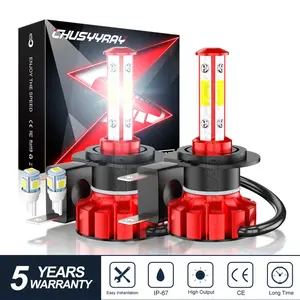 2x Super Bright 9005/HB3 9006/HB4 H11/H9/H8 H7 LED Headlight Bulbs Conversion Kit High Low Beam 6000K White Automotive
