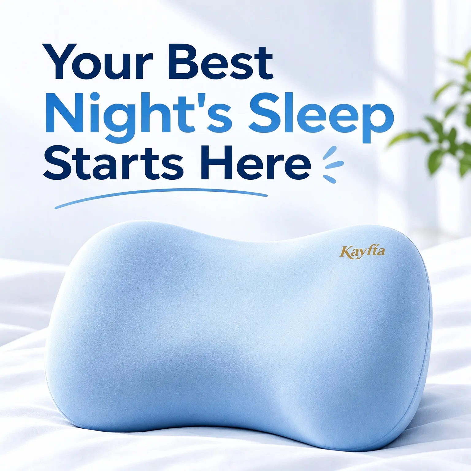 Kayfia Breathable Cervical Cloud Pillow for Neck & Shoulder Pain Relief — Ergonomic Neck Support, Prevents Stiff Neck & Double Chin, Back And Neck Care, Contour Foam Neck Pillows