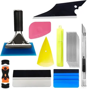 18PCS Car Window Tint Comprehensive Kit, Vehicle Glass Protective Film Installation Set with Auto Vinyl Wrap Tinting Hand Tools, Includes Accessories: Squeegees, Felt Squeegee, Cutting Knife with Blades