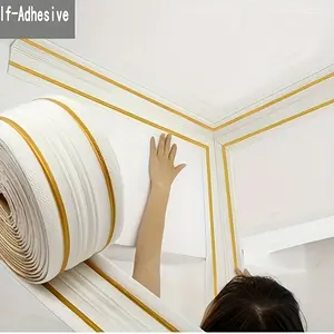 ASD 90.55inch Vinyl Wallpaper Strip, Self-Adhesive Waterproof Corner Trim, Inner Outer Skirting Line, Ceiling & Wall Background Decoration, Easy to Apply Living Room kitchen decor kitchen decor girl room accessories