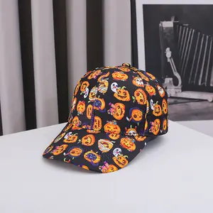 New cross-border Halloween baseball cap, outdoor casual sun hat for women, fashionable and versatile, popular printed duckbill cap