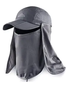 Outdoor Sun Hat for Men Women UPF 50+ Fishing UV Hat with Neck Flap Feature Face Cover for Sun Protection