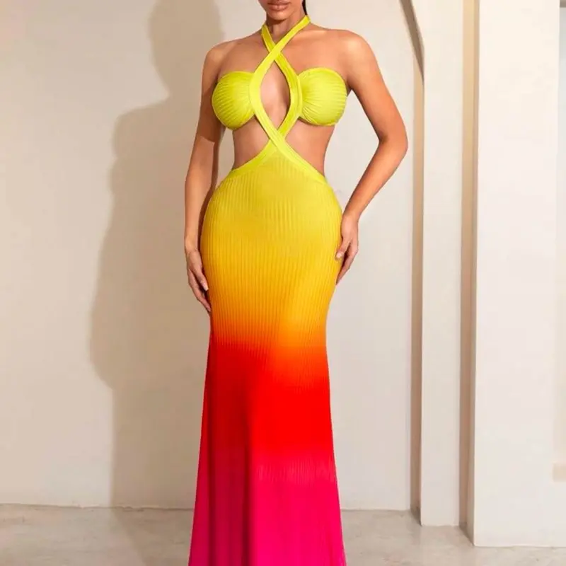 Orange yellow and pink dress - TikTok Shop