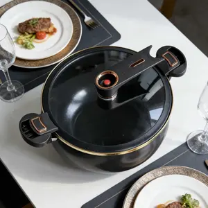 Micro-pressure enamel pot, Cookware, micro-pressure for quick stewing, locks in freshness and nutrition, thickened material, explosion-proof, pressure relief design, no overflow during stewing, no scalding when opening the lid