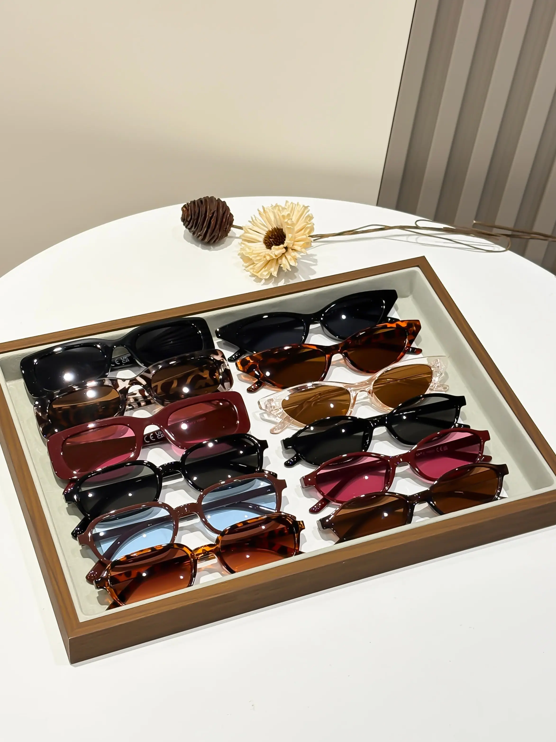 12 Pairs Multicolor Street Style Trendy Styling UV Protective Sunglasses Set, Casual UV400 Protection, PC Frame, All Seasons, Fashion Accessory for Travel & Daily Wear