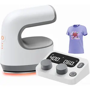 Mini Heat Press Machine with  Control Pod- Ultra Light Portable Small Heat Press Machine for T-Shirts Shoes Hats, 4 Custom Presets & Fast Heating Mini Iron for Crafting Heating Transfer