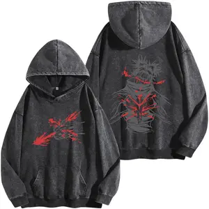 Choso Blood Manipulation JJk Jujutsu Kaisen Anime Manga2 Sided Washed Hoodie Streetwear Graphic Tee VintageDistressed Menswear Tops