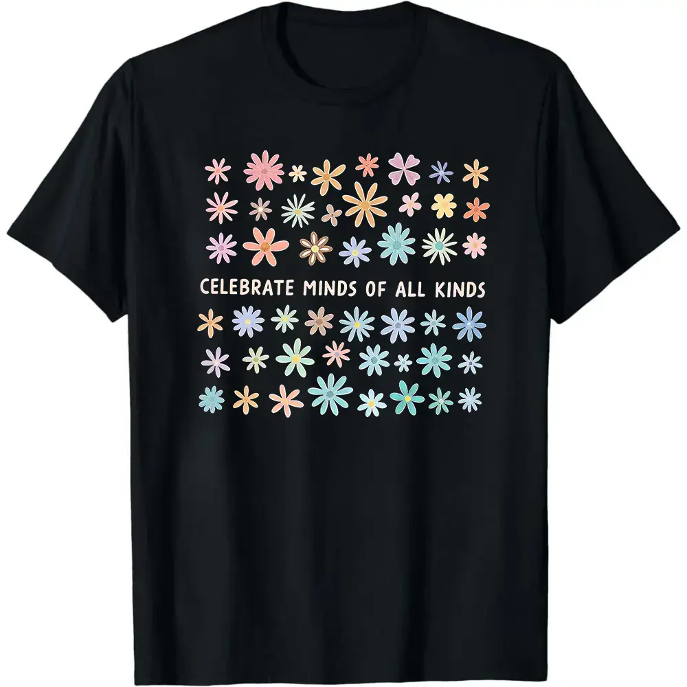 Celebrate Minds of All Kinds T‑Shirt, Back To School Graphic Tee, SPED Teacher Autism Teacher Shirt, Neurodiversity Apparel