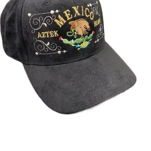 Mexico Aztek Blood Embroidered Baseball Cap for Men Suede Material with Detailed Embroidery