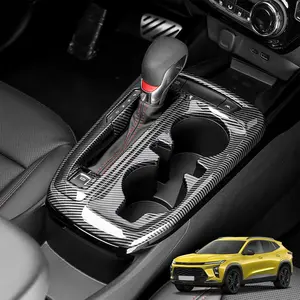 Center Console Gear Shift Panel Frame Cover Trim,Car Gear Shift Knob Console,Panel Trims,Cup Holder Frame Cover,Compatible with Chevy Trax 2024-2025 Accessories (Carbon Fiber Pattern)