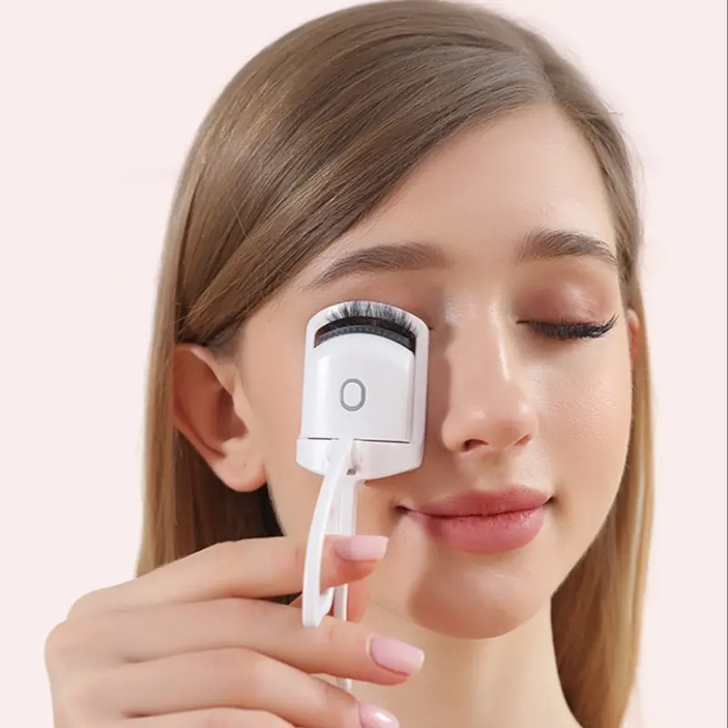 USB Rechargeable Electric Eyelash Curler for Safe Long-Lasting Curls, Silicone Clamp in and, Quick 10 Seconds Preheat Beauty Curling