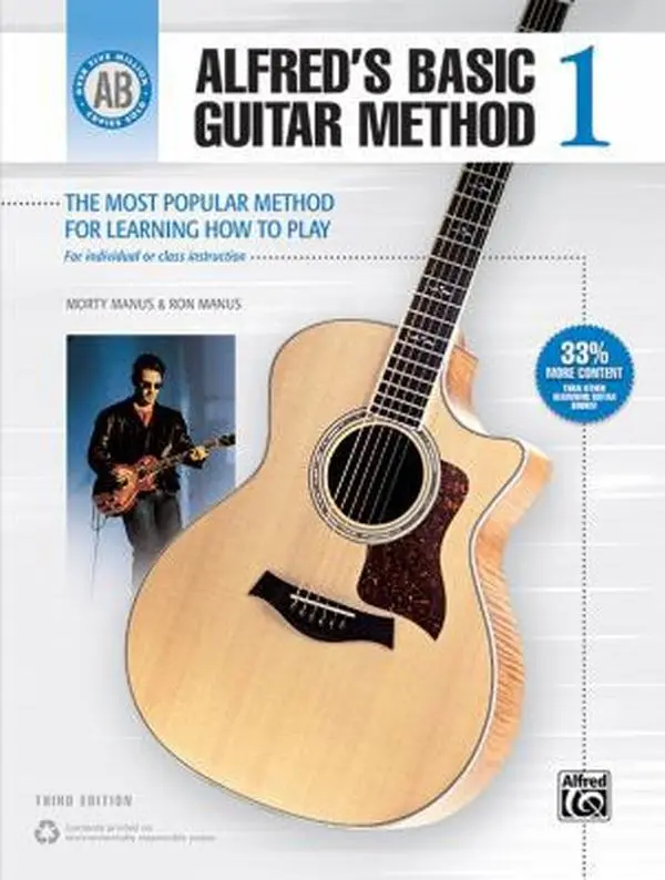 USED Book - Alfred's Basic Guitar Method 1 by Morty Manus (Paperback) - english